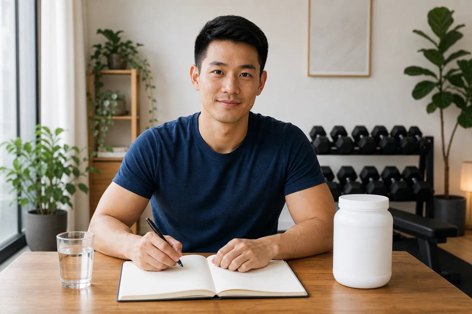 Malaysian Chinese adult combining informed creatine use with everyday strength training