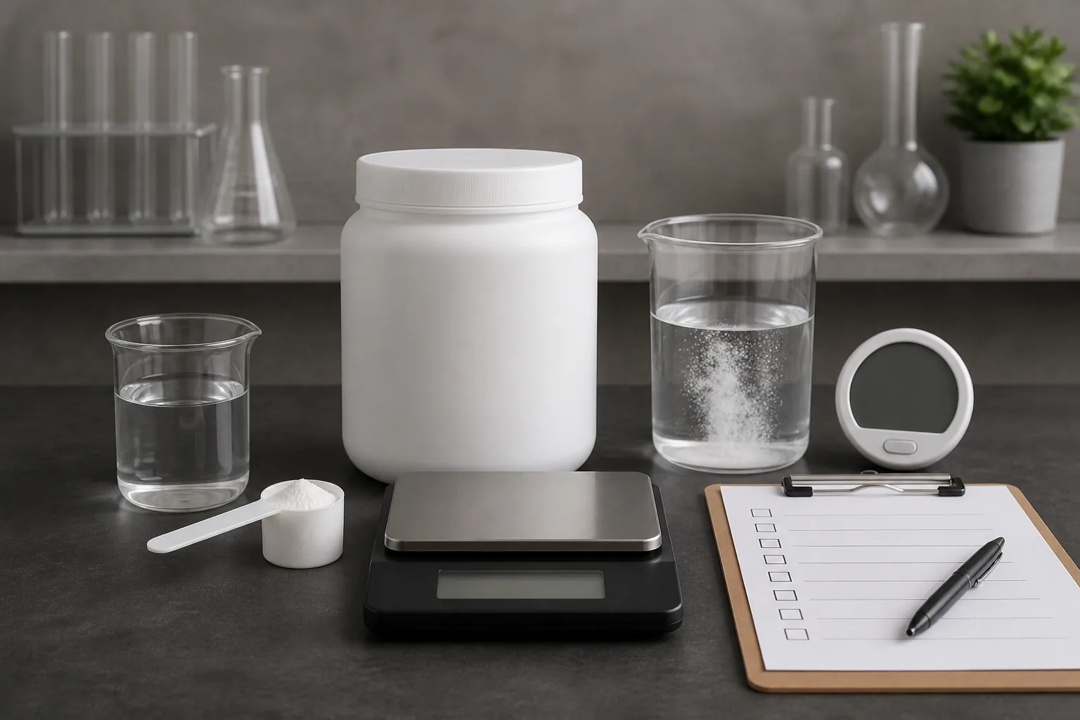 Independent creatine product-testing setup
