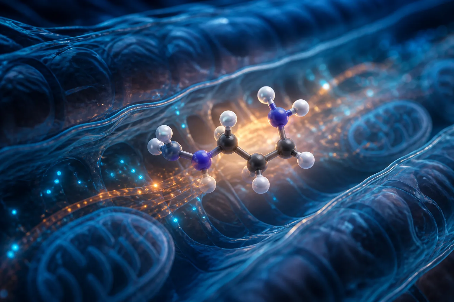 Creatine-related molecular form in a muscle-cell energy environment